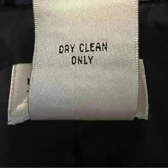 JohnPaulRichard Wool Blend Tweed Open Front Jacket in Black Blue Brown Size 12 - Picture 4 of 5